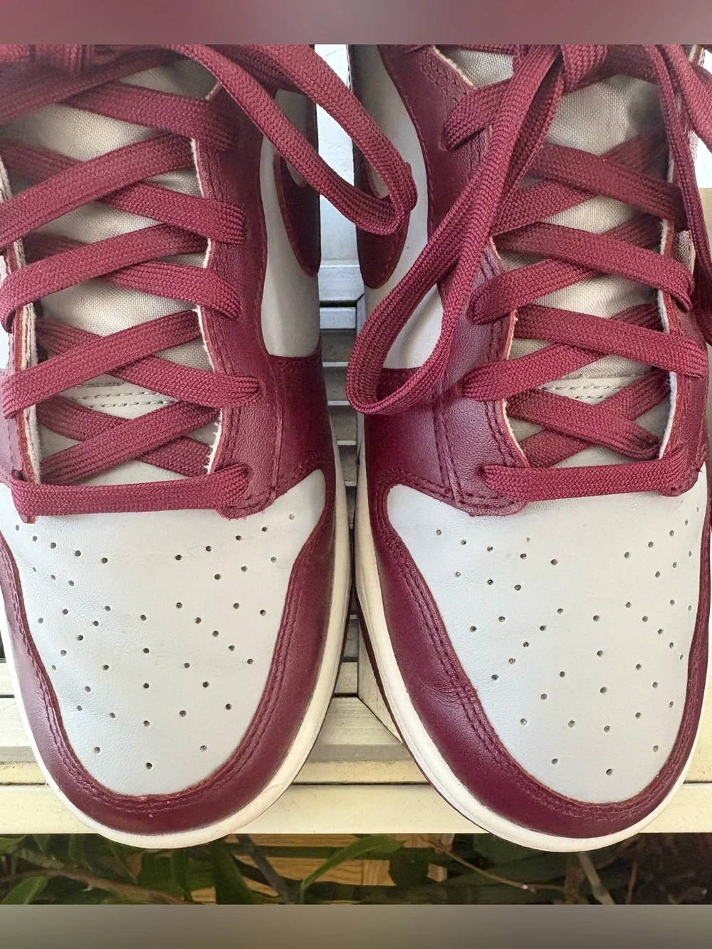 Nike 2022 Dunk High Dark Beetroot Burgundy Grey Sneakers Size 10 - Pristine
